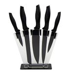 Priceless Homeware Kitchen Knife Set - 7Pcs Knife Set for Kitchen with Stainless Steel Black Color Durable & Sharp Blade Knife - Ergonomic Handle for Chopping, Slicing, Dicing, and mincing