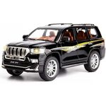 BluebellToyota Prado SUV 1:24 Big Size Diecast Scale Model Alloy Metal Pull Back Toy car for Kids with Openable Doors & Light, Music Toy Vehicle for Kids [Black - Colors as Per Stock]