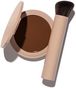 No Makeup Makeup Foundation + Brush Duo, Cream-Balm Formula Conceals, Corrects and Camouflages with Skin-Tone Adaptive Flexshade Technology, Buildable, Long-Lasting, Cruelty-Free, Vegan, Deep