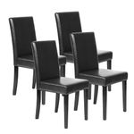 Ruesleag Dining Chairs Set of 4,Dining Room Chairs Upholstered PU Leather Kitchen Chairs Parsons Chairs Dining Side Chairs for Home Kitchen Bedroom Living Room Restaurant,Black