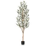 Kazeila Artificial Olive Tree 180cm Large Artificial Plant Indoor with Fruits Fake Silk Olive Plant in Pot for Home Decoration(1Pack)