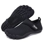 Racqua Kids Water Shoes Boys Quick Dry Barefoot Lightweight Beach Sport Aqua Shoes Swim Pool Walking Surfin Boating Shoes Big Kid Black EU 33=UK 1