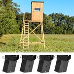 Iron Forge Tools Deer Stand Brackets, 4x4 Inch Black Powder Coated Steel Tree Stand Bracket for Outdoor Hunting Platform, Elevated Deer Blinds, Tower Stands, Box Blinds, 4 Pack Includes Accessories