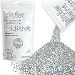 Hemway Glitter Paint Additive 100g / 3.5oz Crystals for Acrylic Emulsion Paint - Interior Wall, Furniture, Ceiling, Wood, Varnish, Matte - Extra Chunky (1/24" 0.040" 1mm) - Silver Holographic