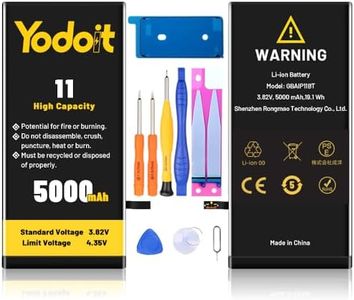 Yodoit Batteria per iPhone 11 5000 mAh Batteria di Ricambio, 60% Alta Capacità 0 Ciclo Batteria ai Polimeri di Litio per il Modello A2111, A2221, A2223 con Kit di Strumenti di Riparazione