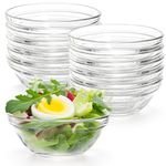 Lawei Set of 12 Small Glass Dipping Bowls, 3.5 inch Mini Prep Bowls Serving Bowls Glass Ingredient Bowl for Kitchen Prep, Dessert, Dips, Candy Dishes, Meal Prep Bowls, Dishwasher Safe