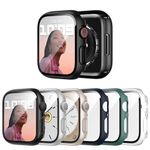 JERXUN 6 Pack Case with Tempered Glass Screen Protector for Apple Watch SE (2023 New)/6/SE/5/4 40mm, Ultra-Thin Scratch Resistant Full Protective Hard PC Bumper Cover for iWatch 40mm Accessories