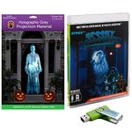 AtmosFX® Spooky Halloween Hollusion Digital Decoration Kit Includes 8 AtmosFX® Video Effects for Halloween Plus 5.5' x 9' Holographic Projection Screen