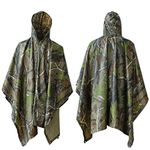 ElifeAcc Waterproof Poncho Multifunctional Rain Poncho Adult Waterproof for Outdoor Activities（Camouflage1）