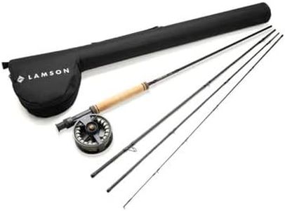 Lamson Liquid Combo Fly Fishing Rod and Reel Pre Spooled, Medium Fast Action 9 Foot 4-Piece, with Cordura Travel Tube and Padded Reel Case, 8wt. Size with Fighting Butt