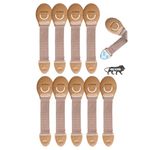 Kids Station Baby Safety Nylon Drawer Locks - Strong and Adhesive Child/Toddler/Infants Safety Locks for Drawers, Cabinets, Fridge and Cupboard - Baby Proofing Product - Pack of 10 (Beige)
