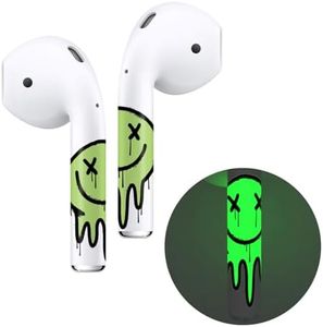 ROCKMAX Glow in The Dark AirPods 2 Skin, Cute AirPods Accessories for Woman Man Gift, Halloween Sticker for Earbuds 2nd Generation Custom, Fantastic Decal with Cleaning Kits and Installation Tools