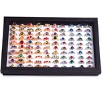 Jewelry Rings Display Tray Velvet 100 Slot Case Box Jewelry Storage Box