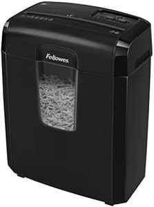 Fellowes Paper Shredder for Home Office Use - 8 Sheet Cross Cut Shredder for Home and Personal Use - Deskside Shredder with 14 Litre Bin and Safety Lock - Powershred 8C - High Security P4 - Black