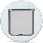 Cat Mate 4-Way-Locking Glass Fitting Cat Flap (210) - Secure Lockable Door for Small to Medium Sized Cats, for Glass, UPVC and Wood, White