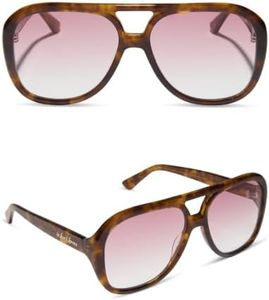 DIFF For Love & Lemons | Pauline Oversized Navigator Sunglasses for Women | UV400 Protection | Honey Tortoise + Rose Gradient