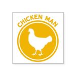 CafePress Chicken Man Sticker Square Bumper Sticker, 3"x3" (Small) or 5"x5" (Large)