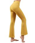 Homma Women Flare Yoga Pants Crossover Bootcut Workout Leggings Soft High Waisted Tummy Control Activewear Pants Mustard