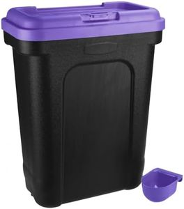 Elito Home & Garden® Dry Pet Food Storage Container | Top Flip Bin Lid with Scoop | 30L /15 KG Dog Cat Animal 15kg Pet Food Container (purple)