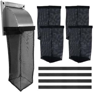 Dryer Lint Catcher, 4 Pack Dryer Vent Lint Catcher Bag, Outdoor Lint Trap for Dryer Vent Capturing Lint and Dust, Include 4 Hook Strips with Adhesive, Easy to Use (Black)