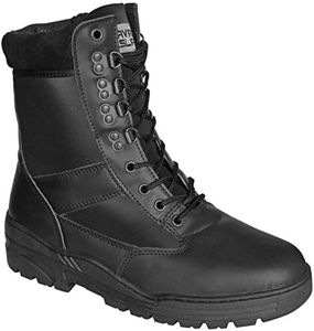 Savage Island Combat Boots Black Full Leather, Black, 9 UK