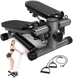 Maicifi Steppers for Exercise at Home, Stair Stepper with Resistance Bands, Under Desk Elliptical 300 lbs Weight Capacity, Ellipse Leg Exerciser with LCD Monitor
