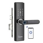 LAVNA Aluminum Smart Wifi Door Lock With Fingerprint,Wifi + Bluetooth Mobile App,Pin,Otp,Rfid Card And Manual Key Access For Wooden Doors|Built-In Wifi No Extra Gateway Required