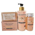 Generic Pure Egyptian Gold Face & Body Lotion 14 Days Whitening 300ml + Serum 100 ml + Soap 180g, Face & Body Skin Brightening, Colour correction Combo