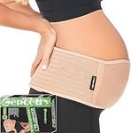 Gepoetry Maternity Belly Band for Pregnant Women | Pregnancy Belly Support Band for Abdomen, Pelvic, Waist, & Back Pain | Adjustable Maternity Belt | For All Stages of Pregnancy & Postpartum (Beige)