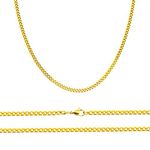 Aplstar Solid Gold Curb Chain Necklace 2mm thick 18ct Real Gold Plated Size: 16 18 20 22 24 inch/40 46 50 55 60 cm (60 CM)