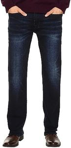 Buffalo David Bitton Men's Straight Six Jeans, Authentic and Deep Indigo, 33W x 30L