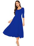 ILLI LONDON Women's A-LINE MIDI & Maxi Dress (X-Large, Royal Blue)