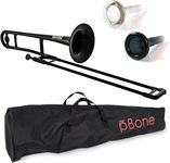 pBone Plastic Trombone with Mouthpiece and Carry Bag - Bb Student Beginner - Black, PBONE1BLK