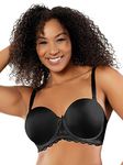 PARFAIT Nylon Blend Women's Elissa Strapless Multi-way Underwire Bra, P5011, Black, 42f, Black, (42) f