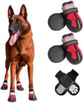 Pawetrys Dog Shoes with Anti-Slip Socks, Waterproof Dog Boots with Adjustable Reflective Straps, Comfortable and Breathable Paw Protectors for Varied Complex terrains, 4PCS, Size 4