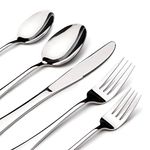 Silverware Set for 8, 40 Piece Heavy Duty Stainless Steel Flatware Utensils Cutlery Set Including Steak Knife Fork and Spoon, Dishwasher Safe, Gift Package for Wedding Housewarming