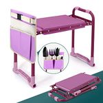 Byhagern Foldable Garden Kneeler and Seat,Portable Garden Kneeler Stool - Heavy Duty Garden Bench, Resistant Garden Stool, Comfortable EVA Foam Cushion - Ideal for Women's Gardening, Camping...