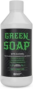 Essential Values Natural Green Soap (16 oz) - Gentle Tattoo Cleanser & Healing Promoter - USA Made