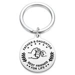 Dad Keychain from Daughter Funny Daddy Stainless Steel Key Chains Papa Birthday Fathers Day Thanksgiving Christmas Gifts