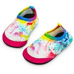 Apolter Baby Boys and Girls Swim Water Shoes Barefoot Aqua Socks Non-Slip for Beach Pool Toddler Kids, Colorful, 11-11.5 Little Kid