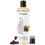 Homeda Cold Pressed Jojoba Oil for Hair Growth, Face Glow, Skin (200 ml) 100% Pure, Organic, Virgin & Unrefined