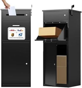 KAER Package Delivery Boxes for Outside,44.5"x17"x15.75" Cold-Rolled Steel Delivery Box for Packages & Mails, Anti-Theft Lockable Large Parcel Drop Box for Outdoor, Porch, Curbside