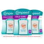 Compeed Cold Sore Discreet Healing Patch, 45 Patches (3 Packs of 15), Cold Sore Treatment, More Convenient than Cold Sore Creams, Dimensions: 1.5 x 1.5 cm