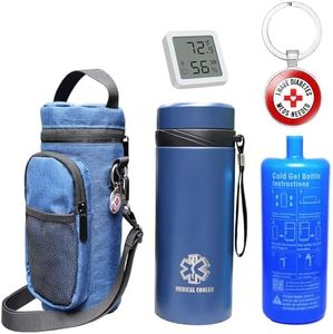 Prnaiev 48H 7 Pens Bluetooth Insulin Cooler Travel Case,Medication Cooler for Travel,with Insulated Bottle Holder,Smart Bluetooth Temperature Humidity Monitor with TUYA APP View，with Biogel Ice Pack