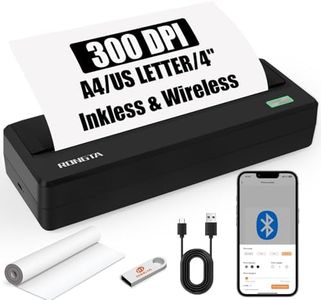 Rongta Portable Printer for Home Use, Small Thermal Printer Support 8.5'' x 11'' & A4 Thermal Paper, Portable Bluetooth Printer Compatible with Android/iOS & Laptop for Home Use(Dark Grey)