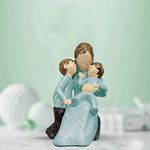 Xtore® Beautiful Hand Painted Medium Size Resin Miother and Child Statue (Pack of 1, Multicolor)