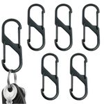 Proberos® 5Pcs MINI Carabiners 2.36 inches Dual End Carabiner Zinc Alloy S Carabiner, Carabine Keychain for Camping Traveling Hiking Keychains Keyring Outdoor