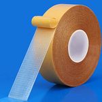 Heavy Duty Double Sided Fabric Tape, 1.18 Inch X 66FT Hemming Tape for Pants Clothes Dresses Curtains，Hem Tape No sew No Iron, Strong Adhesive Tape for Rug, Carpet, Art