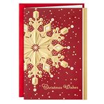 Hallmark Boxed Holiday Cards, Red and Gold Snowflake (40 Cards with Envelopes)