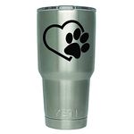 DD099 2-Pack Puppy Love Paw Print Decal (Decal ONLY Cup NOT Included)| 3-Inches | Premium Quality Black Vinyl | Camping Tumbler Decal…